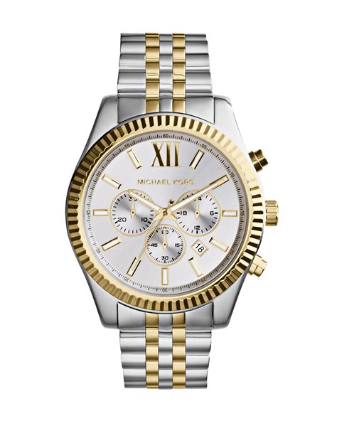 michael kors two tone womens watch|Michael Kors lexington chronograph watch.